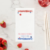 Rote und blaue Bars mit Sta, 4. Juli Serviette (Beispiel)