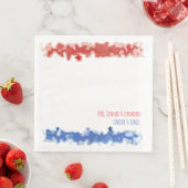 Rote und blaue Bars mit Sta, 4. Juli Serviette (Beispiel)