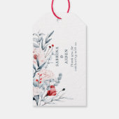 Rote und blaue Blume Blumenhochzeit Vielen Dank Geschenkanhänger (Rückseite)