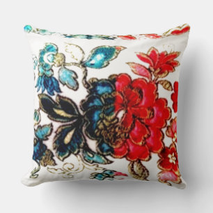 Rote und blaue Blume Kissen