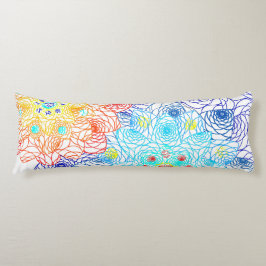 Rote und Blaue Blumen Seitenschläferkissen