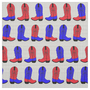 Rote und blaue Cowboy-Stiefel im Hintergrund Stoff