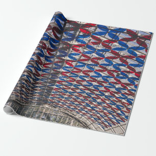 Rote und blaue Decke Geschenkpapier