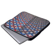 Rote und blaue Decke Laptopschutzhülle (Vorne Knopf)