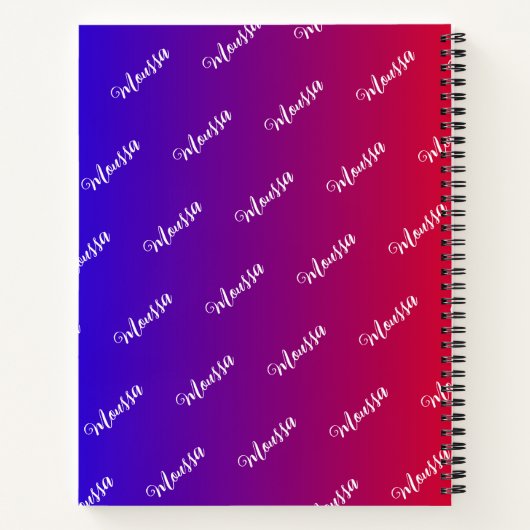 Rote und blaue Farbe - Name des Monogramms Notizblock (Rückseite)