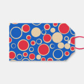 rote und blaue Farbpunkte auf blau Geschenkanhänger (Vorderseite (Horizontal))