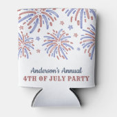 Rote und blaue Feuerwerke 4. Juli Party Dosenkühler (Vorderseite)