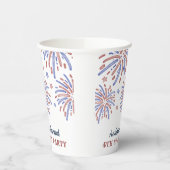 Rote und blaue Feuerwerke 4. Juli Party Pappbecher (Links)