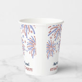 Rote und blaue Feuerwerke 4. Juli Party Pappbecher (Rechts)