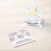 Rote und blaue Feuerwerke 4. Juli Party Rechteckiger Pappuntersetzer (Vor Ort)