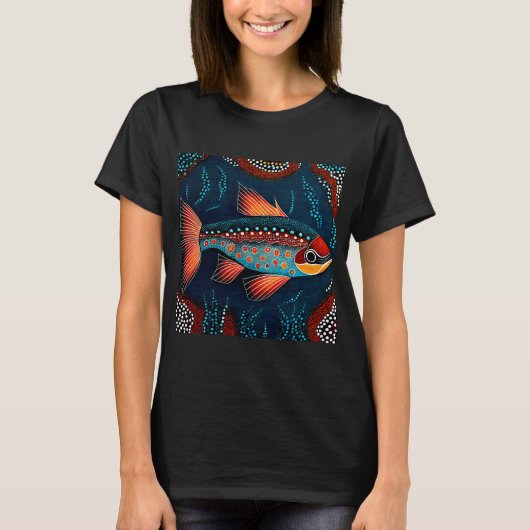 Rote und blaue Fische T-Shirt (Vorderseite)