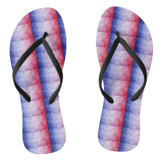 Rote und blaue Frauenschlappen Badesandalen
