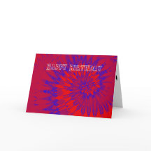 Rote und blaue Gefärbte Krawatte Happy Birthday Ca