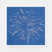 Rote und blaue Glitzer-Fireworks Serviette (Vorderseite)