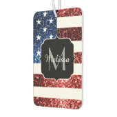 Rote und blaue Glitzern-Glitzer Monogram Autolufterfrischer (Links)