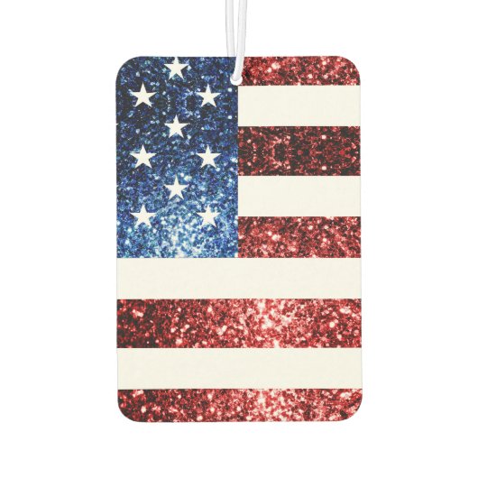 Rote und blaue Glitzern-Glitzer Monogram Autolufterfrischer (Rückseite)