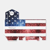 Rote und blaue Glitzern-Glitzer Monogram Geschenkschachtel (Ungefaltet)