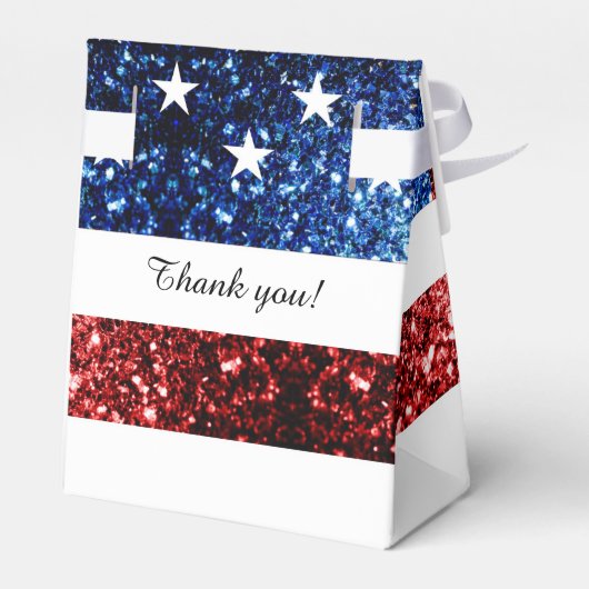 Rote und blaue Glitzern-Glitzer Monogram Geschenkschachtel (Rückseite)