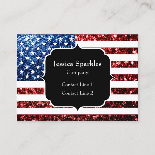 Rote und blaue Glitzern-Glitzer Monogram Visitenkarte (Vorderseite)