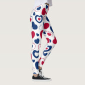 Rote und blaue große Herzen Leggings (Rechts)