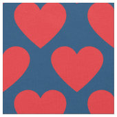 Rote und blaue Herzen Stoff (Nahaufnahme)