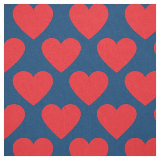 Rote und blaue Herzen Stoff (Muster)