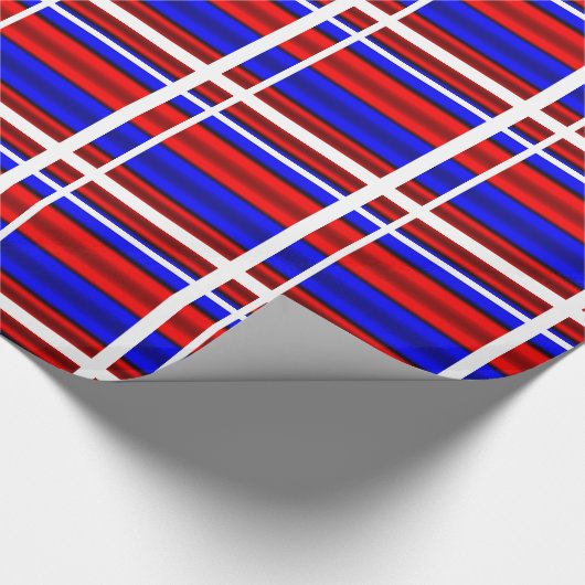 Rote und blaue horizontale Streifen Geschenkpapier (Ecke)