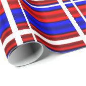 Rote und blaue horizontale Streifen Geschenkpapier (Rolleneckpunkt)