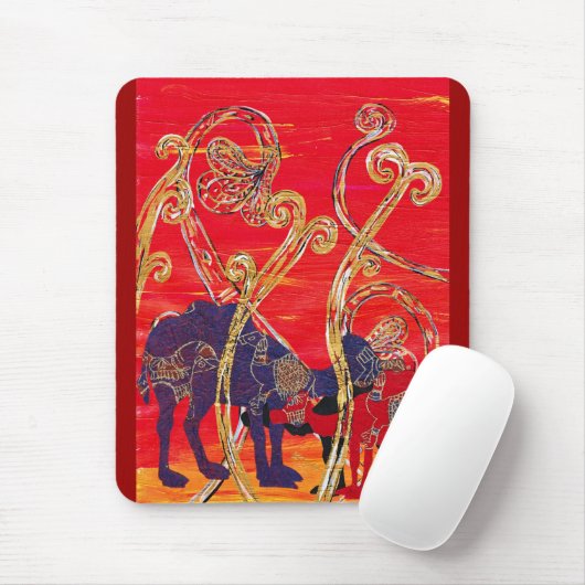 Rote und blaue Kamele Mousepad (Mit Mouse)