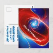Rote und blaue kosmische Spirale Postkarte (Vorne/Hinten)
