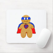 rote und blaue Lebkuchenmann-Superheldmäusematte Mousepad (Mit Mouse)