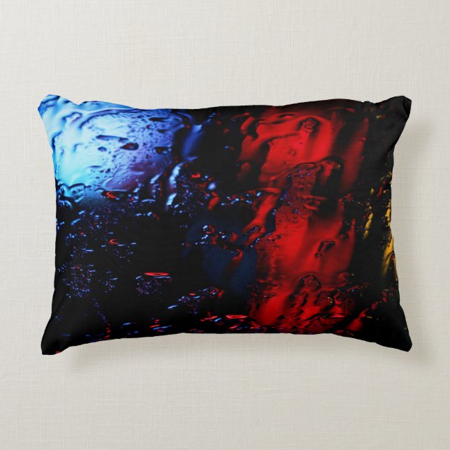 rote und blaue LED-Lampe Dekokissen (Vorderseite)