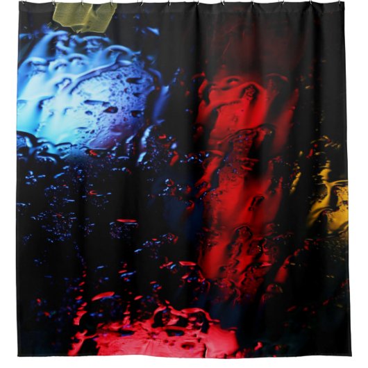 rote und blaue LED-Lampe Duschvorhang (Vorderseite)