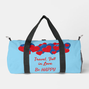 Rote und blaue Liebe - Herz auf hellblauem Hinterg Duffle Bag