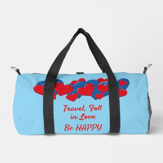 Rote und blaue Liebe - Herz auf hellblauem Hinterg Duffle Bag (Vorderseite)