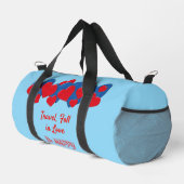 Rote und blaue Liebe - Herz auf hellblauem Hinterg Duffle Bag (Rechte Ecke)