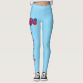 Rote und blaue Liebe - Herz auf hellblauem Hinterg Leggings (Vorderseite)