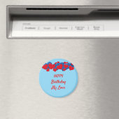 Rote und blaue Liebe - Herz auf hellblauem Hinterg Magnet (In Situ (Geschirrspüler))