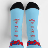 Rote und blaue Liebe - Herz auf hellblauem Hinterg Socken (Oben)