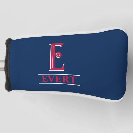 Rote und blaue Mit Monogramm Putter Kopfbedeckung Golf Headcover (Vorderseite)