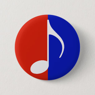 rote und blaue Musiknote Button