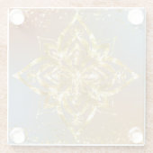 ROTE UND BLAUE OMBRE MIT GOLD MANDALA GLASUNTERSETZER (Rückseite)