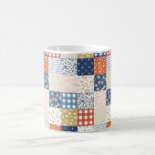 Rote und Blaue Patchwork Kaffeetasse (Mittel)