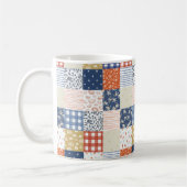 Rote und Blaue Patchwork Kaffeetasse (Links)