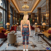 Rote und blaue Patchwork: Logos und Text personali Capri Leggings