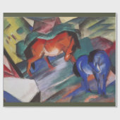 Rote und Blaue Pferde Geschenkpapier (Flach)