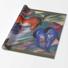 Rote und Blaue Pferde Geschenkpapier