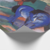Rote und Blaue Pferde Geschenkpapier (Ecke)