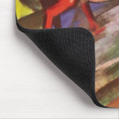 Rote und blaue Pferde Mousepad (Ecke)