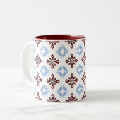 Rote und blaue polnische Tile Zweifarbige Tasse (Vorderseite Links)